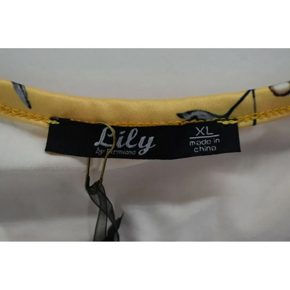 NWT Lilly Women's XL 3/4 Sleeve Long Stretch Dress Flower Print Ruffle Bottom - Picture 7 of 8